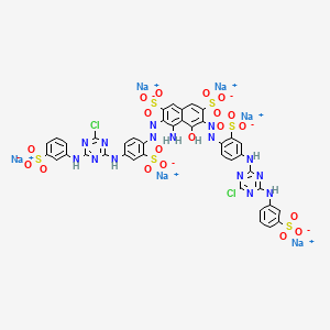 molecular formula C40H23Cl2N15Na6O19S6 B12382097 Hexasodium;4-amino-3,6-bis[[4-[[4-chloro-6-(3-sulfonatoanilino)-1,3,5-triazin-2-yl]amino]-2-sulfonatophenyl]diazenyl]-5-hydroxynaphthalene-2,7-disulfonate 