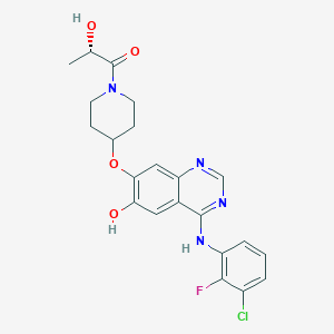 molecular formula C22H22ClFN4O4 B12382105 (2S)-1-[4-[4-(3-chloro-2-fluoroanilino)-6-hydroxyquinazolin-7-yl]oxypiperidin-1-yl]-2-hydroxypropan-1-one 