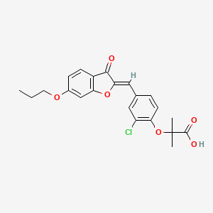 molecular formula C22H21ClO6 B12382207 2-[2-chloro-4-[(Z)-(3-oxo-6-propoxy-1-benzofuran-2-ylidene)methyl]phenoxy]-2-methylpropanoic acid 