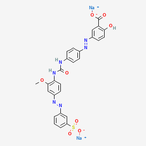 molecular formula C27H20N6Na2O8S B12382264 disodium;2-hydroxy-5-[[4-[[2-methoxy-4-[(3-sulfonatophenyl)diazenyl]phenyl]carbamoylamino]phenyl]diazenyl]benzoate 