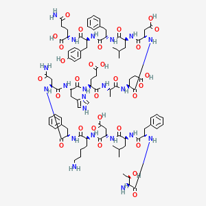 (2S)-5-amino-2-[[(2S)-2-[[(2S)-2-[[(2S)-2-[[(2S)-2-[[(2S)-2-[[(2S)-2-[[(2S)-2-[[(2S)-2-[[(2S)-4-amino-2-[[(2S)-2-[[(2S)-6-amino-2-[[(2S)-2-[[(2S)-2-[[(2S)-2-[[(2S,3R)-2-amino-3-hydroxybutanoyl]amino]-3-phenylpropanoyl]amino]-4-methylpentanoyl]amino]-3-carboxypropanoyl]amino]hexanoyl]amino]-3-phenylpropanoyl]amino]-4-oxobutanoyl]amino]-3-(1H-imidazol-4-yl)propanoyl]amino]-4-carboxybutanoyl]amino]propanoyl]amino]-4-carboxybutanoyl]amino]-3-carboxypropanoyl]amino]-4-methylpentanoyl]amino]-3-phenylpropanoyl]amino]-3-(4-hydroxyphenyl)propanoyl]amino]-5-oxopentanoic acid