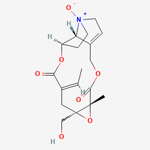 molecular formula C18H23NO7 B12382374 (5R,7R,9Z,12R,18R)-9-ethylidene-7-(hydroxymethyl)-5-methyl-15-oxido-3,6,11-trioxa-15-azoniatetracyclo[10.5.1.05,7.015,18]octadec-1(17)-ene-4,10-dione CAS No. 123864-94-8