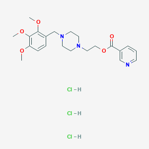 molecular formula C22H32Cl3N3O5 B12382395 Ninerafaxstat trihydrochloride CAS No. 2311824-72-1