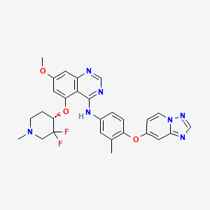 5-[(4S)-3,3-difluoro-1-methylpiperidin-4-yl]oxy-7-methoxy-N-[3-methyl-4-([1,2,4]triazolo[1,5-a]pyridin-7-yloxy)phenyl]quinazolin-4-amine