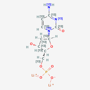 dilithium;[(2R,3R,5R)-5-(4-(15N)azanyl-2-oxo(2,4,5,6-13C4,1,3-15N2)pyrimidin-1-yl)-3-hydroxy(2,3,4,5-13C4)oxolan-2-yl](113C)methyl phosphate