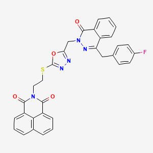 2-[2-[[5-[[4-[(4-Fluorophenyl)methyl]-1-oxophthalazin-2-yl]methyl]-1,3,4-oxadiazol-2-yl]sulfanyl]ethyl]benzo[de]isoquinoline-1,3-dione