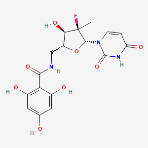 molecular formula C17H18FN3O8 B12382470 SARS-CoV-2-IN-73 