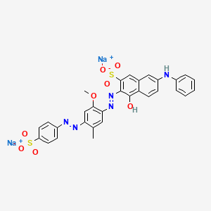 disodium;7-anilino-4-hydroxy-3-[[2-methoxy-5-methyl-4-[(4-sulfonatophenyl)diazenyl]phenyl]diazenyl]naphthalene-2-sulfonate