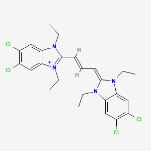 molecular formula C25H27Cl4N4+ B1238249 1,1',3,3'-四乙基-5,5',6,6'-四氯咪唑咔波花青 CAS No. 21527-78-6