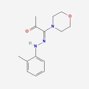 molecular formula C14H19N3O2 B1238257 (1E)-1-[(2-methylphenyl)hydrazinylidene]-1-morpholin-4-ylpropan-2-one 