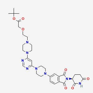 molecular formula C33H42N8O7 B12382584 (S)-Thalidomide-piperazine-pyrimidine-piperazine-C2-O-CH2-COO-C(CH3)3 