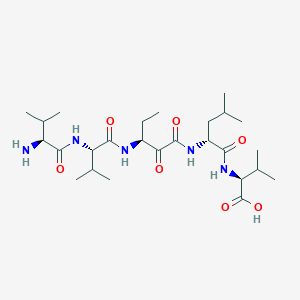 (2S)-2-[[(2R)-2-[[(3S)-3-[[(2S)-2-[[(2S)-2-amino-3-methylbutanoyl]amino]-3-methylbutanoyl]amino]-2-oxopentanoyl]amino]-4-methylpentanoyl]amino]-3-methylbutanoic acid