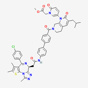 molecular formula C52H49ClN8O6S B12382622 methyl 2-[5-[7-[4-[4-[[2-[(9S)-7-(4-chlorophenyl)-4,5,13-trimethyl-3-thia-1,8,11,12-tetrazatricyclo[8.3.0.02,6]trideca-2(6),4,7,10,12-pentaen-9-yl]acetyl]amino]phenyl]benzoyl]-3-(2-methylpropyl)-2-oxo-6,8-dihydro-5H-1,7-naphthyridin-1-yl]-2-oxopyridin-1-yl]acetate 