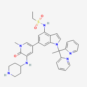 N-(1-[1,1-di(pyridin-2-yl)ethyl]-6-{1-methyl-6-oxo-5-[(piperidin-4-yl)amino]-1,6-dihydropyridin-3-yl}-1H-indol-4-yl)ethanesulfonamide