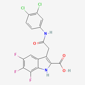 3-[2-(3,4-dichloroanilino)-2-oxoethyl]-5,6,7-trifluoro-1H-indole-2-carboxylic acid