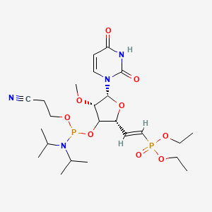 3-[[(2R,4S,5R)-2-[(E)-2-diethoxyphosphorylethenyl]-5-(2,4-dioxopyrimidin-1-yl)-4-methoxyoxolan-3-yl]oxy-[di(propan-2-yl)amino]phosphanyl]oxypropanenitrile