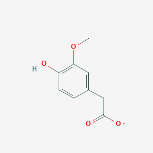 molecular formula C9H9O4- B1238277 (4-Hydroxy-3-methoxyphenyl)acetate 