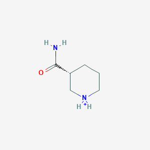 molecular formula C6H13N2O+ B1238278 (R)-Nipecotamide(1+) 