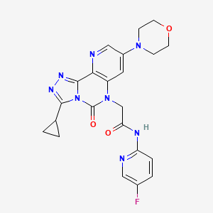 2-(5-cyclopropyl-11-morpholin-4-yl-7-oxo-3,4,6,8,13-pentazatricyclo[7.4.0.02,6]trideca-1(9),2,4,10,12-pentaen-8-yl)-N-(5-fluoropyridin-2-yl)acetamide