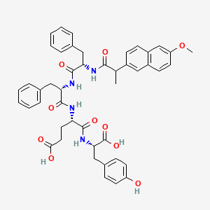 molecular formula C46H48N4O10 B12382920 (4S)-5-[[(1S)-1-carboxy-2-(4-hydroxyphenyl)ethyl]amino]-4-[[(2S)-2-[[(2S)-2-[2-(6-methoxynaphthalen-2-yl)propanoylamino]-3-phenylpropanoyl]amino]-3-phenylpropanoyl]amino]-5-oxopentanoic acid 