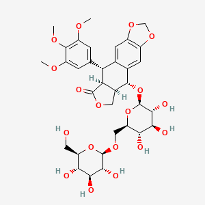 molecular formula C34H42O18 B12382985 (5R,5aR,8aS,9R)-5-[(2R,3R,4S,5S,6R)-3,4,5-trihydroxy-6-[[(2R,3R,4S,5S,6R)-3,4,5-trihydroxy-6-(hydroxymethyl)oxan-2-yl]oxymethyl]oxan-2-yl]oxy-9-(3,4,5-trimethoxyphenyl)-5a,6,8a,9-tetrahydro-5H-[2]benzofuro[6,5-f][1,3]benzodioxol-8-one 