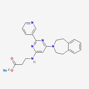 molecular formula C22H22N5NaO2 B12382998 Sodium 3-[[2-pyridin-3-yl-6-(1,2,4,5-tetrahydro-3-benzazepin-3-yl)pyrimidin-4-yl]amino]propanoate 