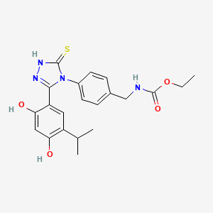 molecular formula C21H24N4O4S B12383018 ethyl (4-{3-[2,4-dihydroxy-5-(1-methylethyl)phenyl]-5-sulfanyl-4H-1,2,4-triazol-4-yl}benzyl)carbamate 