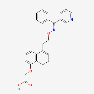 molecular formula C26H24N2O4 B1238302 2-[[5-[2-[(E)-[phenyl(pyridin-3-yl)methylidene]amino]oxyethyl]-7,8-dihydronaphthalen-1-yl]oxy]acetic acid 