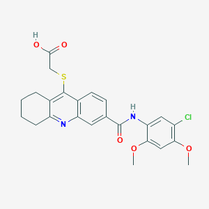 molecular formula C24H23ClN2O5S B1238305 2-[[6-[(5-氯-2,4-二甲氧基苯胺基)-氧甲基]-1,2,3,4-四氢吖啶-9-基]硫代]乙酸 