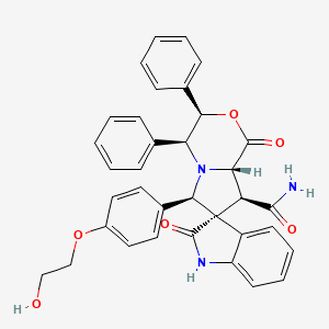 molecular formula C35H31N3O6 B1238307 (3R,3'R,4'S,6'R,8'S,8'aS)-6'-[4-(2-羟基乙氧基)苯基]-1',2-二氧代-3',4'-二苯基-8'-螺[1H-吲哚-3,7'-4,6,8,8a-四氢-3H-吡咯[2,1-c][1,4]恶嗪]甲酰胺 