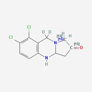 molecular formula C11H10Cl2N2O B12383098 Anagrelide-13C2,15N,d2 