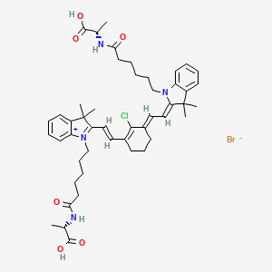 (2S)-2-[6-[(2Z)-2-[(2E)-2-[3-[(E)-2-[1-[6-[[(1S)-1-carboxyethyl]amino]-6-oxohexyl]-3,3-dimethylindol-1-ium-2-yl]ethenyl]-2-chlorocyclohex-2-en-1-ylidene]ethylidene]-3,3-dimethylindol-1-yl]hexanoylamino]propanoic acid;bromide