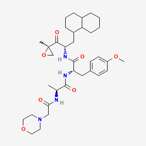 (2S)-N-[(2S)-3-(1,2,3,4,4a,5,6,7,8,8a-decahydronaphthalen-1-yl)-1-[(2R)-2-methyloxiran-2-yl]-1-oxopropan-2-yl]-3-(4-methoxyphenyl)-2-[[(2S)-2-[(2-morpholin-4-ylacetyl)amino]propanoyl]amino]propanamide