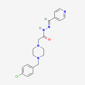 molecular formula C19H22ClN5O B1238313 2-[4-[(4-氯苯基)甲基]哌嗪-1-基]-N-[(E)-吡啶-4-基亚甲基氨基]乙酰胺 