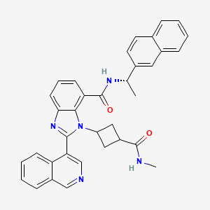 molecular formula C35H31N5O2 B12383230 (2P)-2-(isoquinolin-4-yl)-1-[(1s,3R)-3-(methylcarbamoyl)cyclobutyl]-N-[(1S)-1-(naphthalen-2-yl)ethyl]-1H-benzimidazole-7-carboxamide 