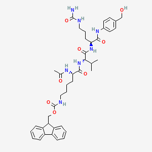 9H-fluoren-9-ylmethyl N-[(5S)-5-acetamido-6-[[(2S)-1-[[(2S)-5-(carbamoylamino)-1-[4-(hydroxymethyl)anilino]-1-oxopentan-2-yl]amino]-3-methyl-1-oxobutan-2-yl]amino]-6-oxohexyl]carbamate