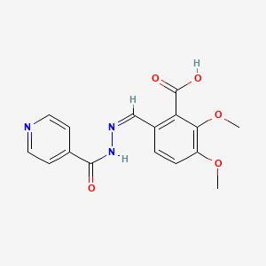 molecular formula C16H15N3O5 B1238341 2,3-dimethoxy-6-[(Z)-(pyridine-4-carbonylhydrazinylidene)methyl]benzoic acid 