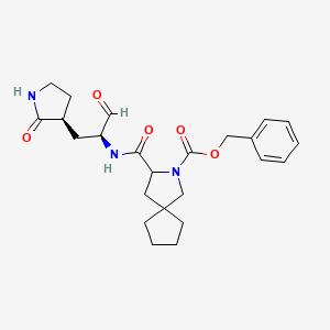 benzyl 3-[[(2S)-1-oxo-3-[(3S)-2-oxopyrrolidin-3-yl]propan-2-yl]carbamoyl]-2-azaspiro[4.4]nonane-2-carboxylate