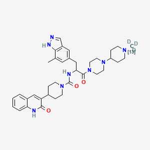 molecular formula C36H46N8O3 B12383471 (Rac)-Vazegepant-13C,d3 