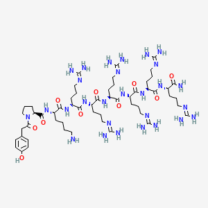 molecular formula C55H100N28O10 B12383487 deamino-nTyr-Pro-Lys-Arg-Arg-Arg-Arg-Arg-Arg-NH2 