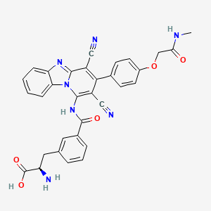 molecular formula C32H25N7O5 B12383565 (2R)-2-amino-3-[3-[[2,4-dicyano-3-[4-[2-(methylamino)-2-oxoethoxy]phenyl]pyrido[1,2-a]benzimidazol-1-yl]carbamoyl]phenyl]propanoic acid 