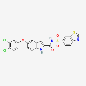 molecular formula C22H13Cl2N3O4S2 B12383573 Galectin-3/galectin-8-IN-1 