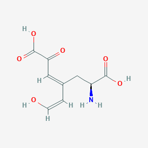 molecular formula C9H11NO6 B1238375 (2E,4Z,6S)-6-amino-2-hydroxy-4-(2-oxoethylidene)hept-2-enedioic acid 