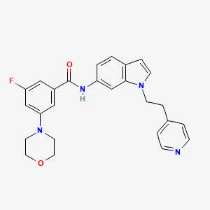 molecular formula C26H25FN4O2 B1238377 3-氟-5-吗啉-4-基-N-[1-(2-吡啶-4-基乙基)-1H-吲哚-6-基]苯甲酰胺 
