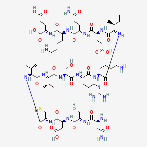 (2S)-2-[[(2S)-6-amino-2-[[(2S)-5-amino-2-[[(2S)-2-[[(2S,3S)-2-[[(2S)-6-amino-2-[[(2S)-2-[[(2S)-2-[[(2S,3S)-2-[[(2S,3S)-2-[[(2R)-2-[[(2S)-3-carboxy-2-[[(2S)-2-[[(2S)-2,4-diamino-4-oxobutanoyl]amino]-3-hydroxypropanoyl]amino]propanoyl]amino]-3-sulfanylpropanoyl]amino]-3-methylpentanoyl]amino]-3-methylpentanoyl]amino]-3-hydroxypropanoyl]amino]-5-(diaminomethylideneamino)pentanoyl]amino]hexanoyl]amino]-3-methylpentanoyl]amino]-4-carboxybutanoyl]amino]-5-oxopentanoyl]amino]hexanoyl]amino]pentanedioic acid