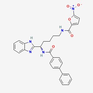 molecular formula C30H27N5O5 B12383848 N-[(5S)-5-(1H-benzimidazol-2-yl)-5-[(4-phenylbenzoyl)amino]pentyl]-5-nitrofuran-2-carboxamide 