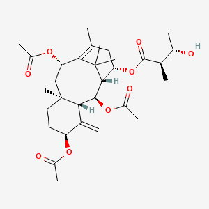 molecular formula C31H46O9 B12383878 [(1R,2S,3S,5S,8S,10S,14S)-2,5,10-triacetyloxy-8,12,15,15-tetramethyl-4-methylidene-14-tricyclo[9.3.1.03,8]pentadec-11-enyl] (2R,3S)-3-hydroxy-2-methylbutanoate 