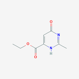 molecular formula C8H10N2O3 B123839 6-HYDROXY-2-METHYL-PYRIMIDINE-4-ACETIC ACID ETHYL ESTER CAS No. 159326-53-1