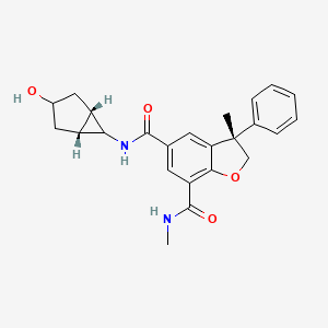 molecular formula C24H26N2O4 B12383926 (3S)-5-N-[(1R,5S)-3-hydroxy-6-bicyclo[3.1.0]hexanyl]-7-N,3-dimethyl-3-phenyl-2H-1-benzofuran-5,7-dicarboxamide 