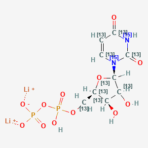 Uridine 5'-diphosphate-13C9,15N2 (dilithium)